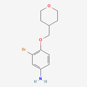 3-Bromo-4-[(oxan-4-yl)methoxy]aniline