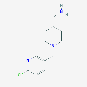 {1-[(6-Chloropyridin-3-yl)methyl]piperidin-4-yl}methanamine