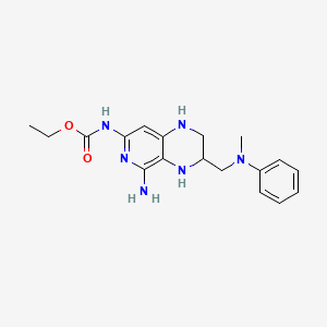 molecular formula C18H24N6O2 B13990730 ethyl N-[5-amino-3-[(N-methylanilino)methyl]-1,2,3,4-tetrahydropyrido[3,4-b]pyrazin-7-yl]carbamate CAS No. 83291-30-9