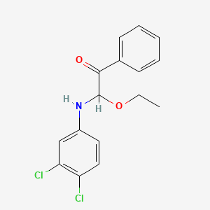 molecular formula C16H15Cl2NO2 B13990733 Ethanone,2-[(3,4-dichlorophenyl)amino]-2-ethoxy-1-phenyl- CAS No. 79866-29-8