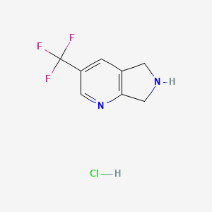 molecular formula C8H8ClF3N2 B1399074 3-(trifluoromethyl)-6,7-dihydro-5H-pyrrolo[3,4-b]pyridine hydrochloride CAS No. 1158357-67-5