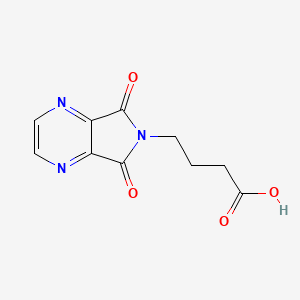 molecular formula C10H9N3O4 B1399075 4-(5,7-dioxo-5,7-dihydro-6H-pyrrolo[3,4-b]pyrazin-6-yl)butanoic acid CAS No. 1351393-88-8
