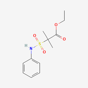 molecular formula C12H17NO4S B13990768 Ethyl 2-methyl-2-(phenylsulfamoyl)propanoate CAS No. 82185-48-6