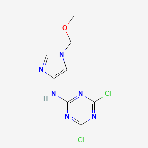 molecular formula C8H8Cl2N6O B13990817 4,6-Dichloro-N-[1-(methoxymethyl)-1H-imidazol-4-yl]-1,3,5-triazin-2-amine 