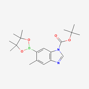 molecular formula C19H27BN2O4 B1399083 tert-Butyl 5-methyl-6-(4,4,5,5-tetramethyl-1,3,2-dioxaborolan-2-yl)-1H-benzo[d]imidazole-1-carboxylate CAS No. 631909-46-1