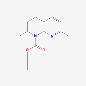 molecular formula C15H22N2O2 B13990832 tert-butyl 2,7-dimethyl-3,4-dihydro-1,8-naphthyridine-1(2H)-carboxylate 