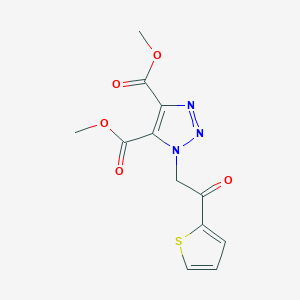 molecular formula C12H11N3O5S B1399088 4,5-dimethyl 1-[2-oxo-2-(thiophen-2-yl)ethyl]-1H-1,2,3-triazole-4,5-dicarboxylate CAS No. 1403233-68-0