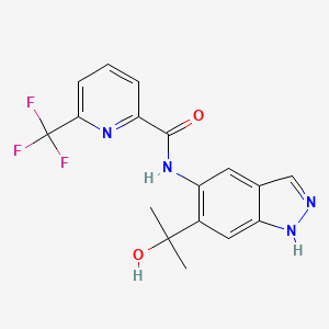 molecular formula C17H15F3N4O2 B13990889 N-[6-(2-hydroxypropan-2-yl)-1H-indazol-5-yl]-6-(trifluoromethyl)pyridine-2-carboxamide 