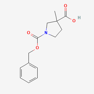 molecular formula C14H17NO4 B1399092 1-[(Benzyloxy)carbonyl]-3-methylpyrrolidine-3-carboxylic acid CAS No. 912444-75-8