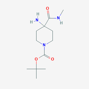 molecular formula C12H23N3O3 B13990936 Tert-butyl 4-amino-4-(methylcarbamoyl)piperidine-1-carboxylate 