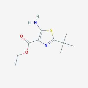 molecular formula C10H16N2O2S B13991081 Ethyl 5-amino-2-tert-butylthiazole-4-carboxylate 