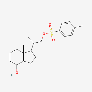 molecular formula C20H30O4S B13991088 2-(4-Hydroxy-7a-methyl-1,2,3,3a,4,5,6,7-octahydroinden-1-yl)propyl 4-methylbenzenesulfonate 