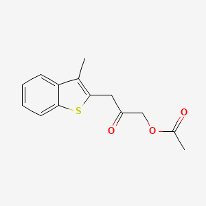 molecular formula C14H14O3S B13991137 3-(3-Methyl-1-benzothiophen-2-yl)-2-oxopropyl acetate CAS No. 851547-76-7