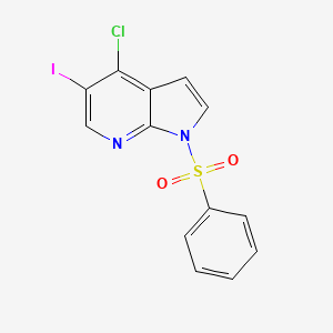 molecular formula C13H8ClIN2O2S B1399114 4-chloro-5-iodo-1-(phenylsulfonyl)-1H-pyrrolo[2,3-b]pyridine CAS No. 1196507-56-8