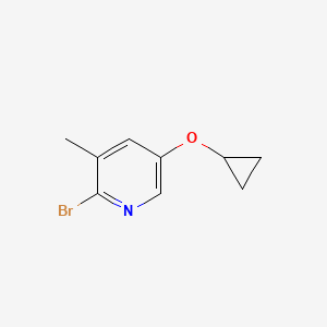 molecular formula C9H10BrNO B13991164 2-Bromo-5-cyclopropoxy-3-methylpyridine 