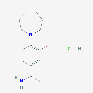 molecular formula C14H22ClFN2 B1399117 [1-(4-Azepan-1-yl-3-fluorophenyl)ethyl]amine hydrochloride CAS No. 1332528-56-9