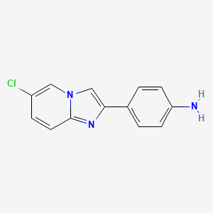 molecular formula C13H10ClN3 B13991175 4-(6-Chloroimidazo[1,2-a]pyridin-2-yl)aniline 