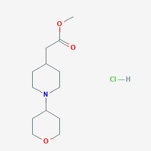 molecular formula C13H24ClNO3 B1399118 Methyl [1-(tetrahydro-2H-pyran-4-yl)piperidin-4-yl]acetate hydrochloride CAS No. 1158426-06-2