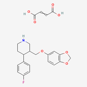 molecular formula C23H24FNO7 B13991182 3-(1,3-benzodioxol-5-yloxymethyl)-4-(4-fluorophenyl)piperidine;but-2-enedioic acid 