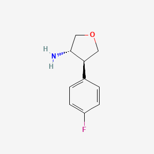 molecular formula C10H12FNO B1399119 (3S,4S)-4-(4-fluorophenyl)oxolan-3-amine CAS No. 1365937-32-1