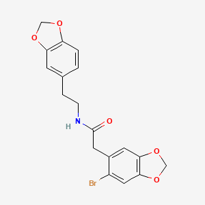 molecular formula C18H16BrNO5 B13991204 N-[2-(2H-1,3-benzodioxol-5-yl)ethyl]-2-(6-bromo-2H-1,3-benzodioxol-5-yl)acetamide CAS No. 49715-59-5