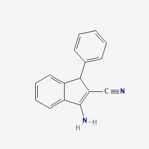 molecular formula C16H12N2 B13991211 3-Amino-1-phenyl-1h-indene-2-carbonitrile CAS No. 28858-04-0