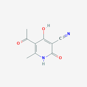 molecular formula C9H8N2O3 B13991234 5-acetyl-4-hydroxy-6-methyl-2-oxo-1H-pyridine-3-carbonitrile 
