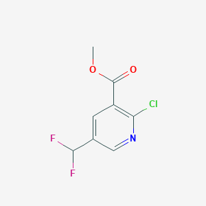 molecular formula C8H6ClF2NO2 B13991243 Methyl 2-chloro-5-(difluoromethyl)nicotinate 
