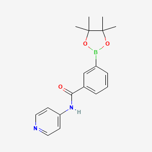 molecular formula C18H21BN2O3 B13991288 N-pyridin-4-yl-3-(4,4,5,5-tetramethyl-1,3,2-dioxaborolan-2-yl)benzamide 