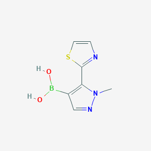 molecular formula C7H8BN3O2S B13991298 [1-Methyl-5-(1,3-thiazol-2-yl)pyrazol-4-yl]boronic acid 