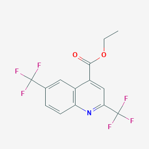 molecular formula C14H9F6NO2 B1399134 Ethyl 2,6-bis(trifluoromethyl)quinoline-4-carboxylate CAS No. 1185292-62-9