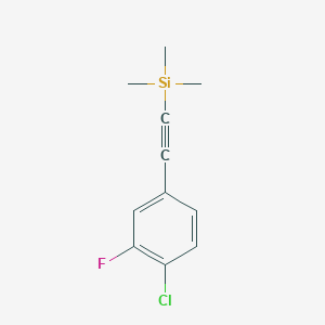 molecular formula C11H12ClFSi B13991348 (4-Chloro-3-fluoro-phenylethynyl)-trimethyl-silane 