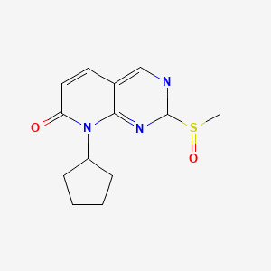 molecular formula C13H15N3O2S B13991370 8-Cyclopentyl-2-methanesulfinyl-8H-pyrido[2,3-d]pyrimidin-7-one CAS No. 211245-67-9