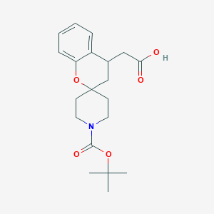 molecular formula C20H27NO5 B1399138 2-(1'-(tert-Butoxycarbonyl)spiro[chroman-2,4'-piperidine]-4-yl)acetic acid CAS No. 952681-82-2