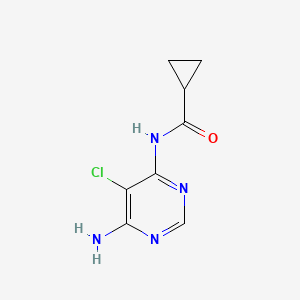 molecular formula C8H9ClN4O B13991389 N-(6-amino-5-chloropyrimidin-4-yl)cyclopropanecarboxamide 