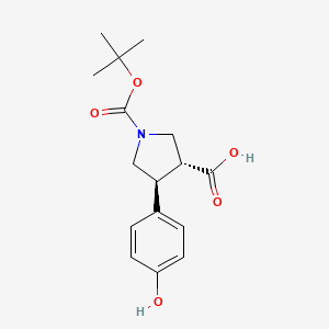 (3R,4S)-1-(tert-Butoxycarbonyl)-4-(4-hydroxyphenyl)pyrrolidine-3-carboxylic acid