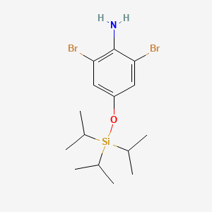 molecular formula C15H25Br2NOSi B13991401 2,6-Dibromo-4-((triisopropylsilyl)oxy)aniline 