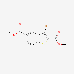 molecular formula C12H9BrO4S B13991468 Dimethyl 3-bromobenzo[b]thiophene-2,5-dicarboxylate 
