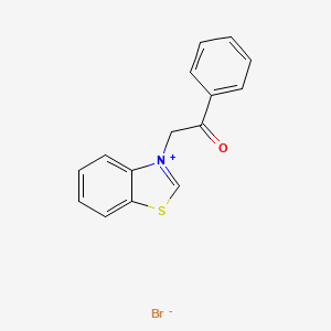 molecular formula C15H12BrNOS B13991483 3-(2-Oxo-2-phenylethyl)-1,3-benzothiazol-3-ium bromide CAS No. 7467-00-7