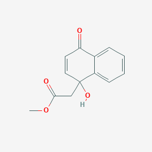 molecular formula C13H12O4 B13991490 Methyl 2-(1-hydroxy-4-oxo-naphthalen-1-YL)acetate CAS No. 83552-99-2