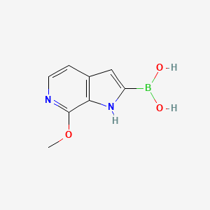 molecular formula C8H9BN2O3 B13991501 (7-Methoxy-1H-pyrrolo[2,3-c]pyridin-2-yl)boronic acid 