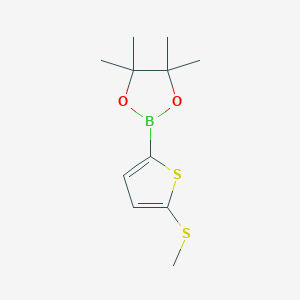 molecular formula C11H17BO2S2 B1399155 4,4,5,5-四甲基-2-(5-(甲硫基)噻吩-2-基)-1,3,2-二氧杂硼环丁烷 CAS No. 1172999-13-1