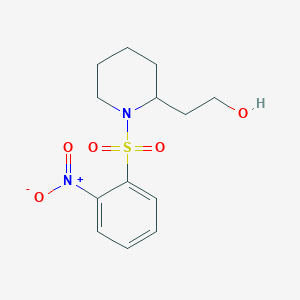 molecular formula C13H18N2O5S B1399160 2-[1-(2-Nitrobenzenesulfonyl)piperidin-2-yl]ethan-1-ol CAS No. 1184091-83-5