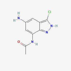 molecular formula C9H9ClN4O B13991687 N-(5-Amino-3-chloro-1H-indazol-7-yl)acetamide CAS No. 953411-47-7