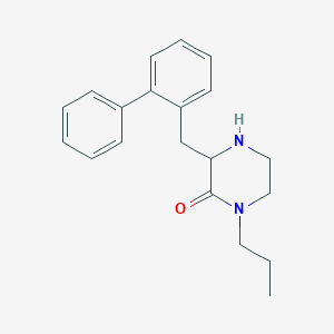 molecular formula C20H24N2O B1399169 3-[(2-苯基苯基)甲基]-1-丙基哌嗪-2-酮 CAS No. 1361111-21-8