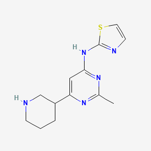 molecular formula C13H17N5S B1399170 (2-Methyl-6-piperidin-3-yl-pyrimidin-4-yl)-thiazol-2-yl-amine CAS No. 1361116-51-9