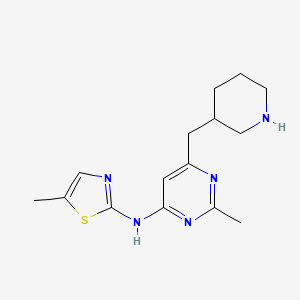 molecular formula C15H21N5S B1399171 (2-Methyl-6-piperidin-3-ylmethyl-pyrimidin-4-yl)-(5-methyl-thiazol-2-yl)-amine CAS No. 1361111-19-4