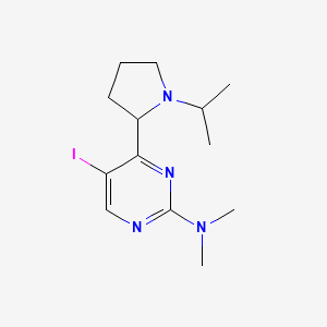 molecular formula C13H21IN4 B1399173 5-iodo-4-(1-isopropylpyrrolidin-2-yl)-N,N-dimethylpyrimidin-2-amine CAS No. 1361113-19-0