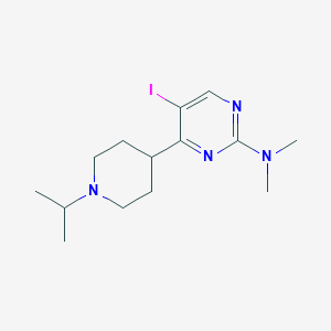 molecular formula C14H23IN4 B1399175 5-iodo-4-(1-isopropylpiperidin-4-yl)-N,N-dimethylpyrimidin-2-amine CAS No. 1361115-12-9