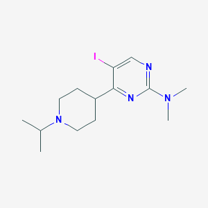molecular formula C14H23IN4 B1399175 [5-Iodo-4-(1-isopropyl-piperidin-4-yl)-pyrimidin-2-yl]-dimethyl-amine CAS No. 1361115-12-9